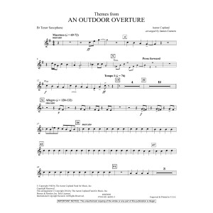 Themes from An Outdoor Overture - Bb Tenor Saxophone