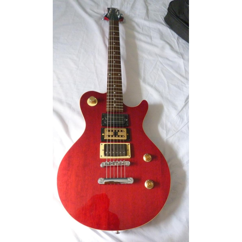 Samick serie Gregg Benett Avion 3 tipo Les Paul personalizada con 3 micrófonos.