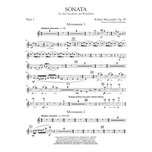 Sonata for Alto Saxophone, Op. 29 - Flute 1