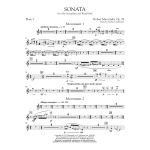 Sonata for Alto Saxophone, Op. 29 - Flute 2