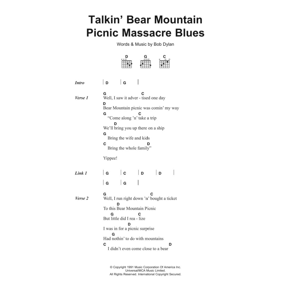 Talkin' Bear Mountain Picnic Massacre Blues
