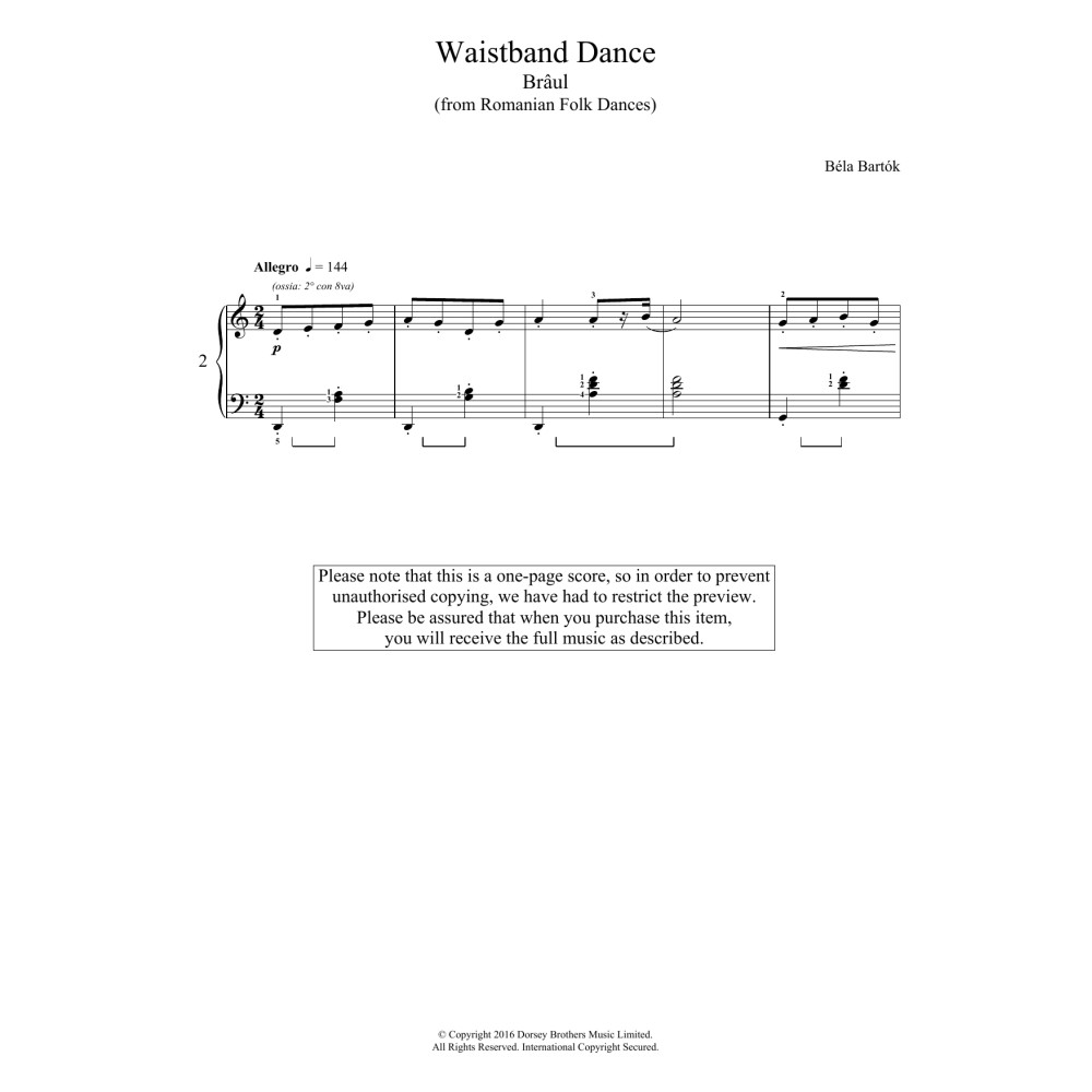 Waistband Dance (from Romanian Folk Dances)