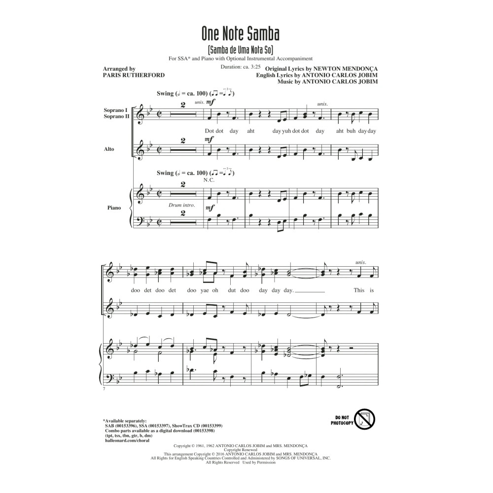 One Note Samba (Samba De Uma Nota So)
