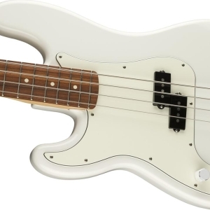 Fender Player Precision Bass pour gaucher –  Polar White avec touche en Pau Ferro