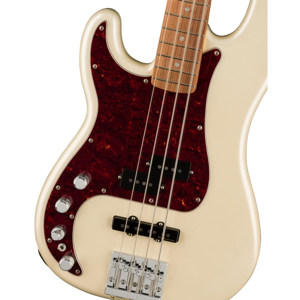 Fender Player Plus Active Precision Bass Guitar pour gaucher – Olympic Pearl avec touche Pau Ferro