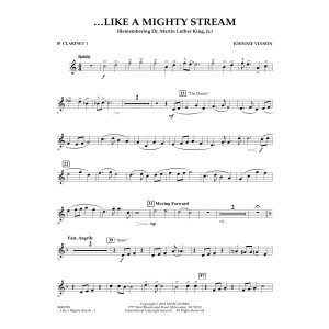 Like a Mighty Stream (for Concert Band and Narrator) - Bb Clarinet 1