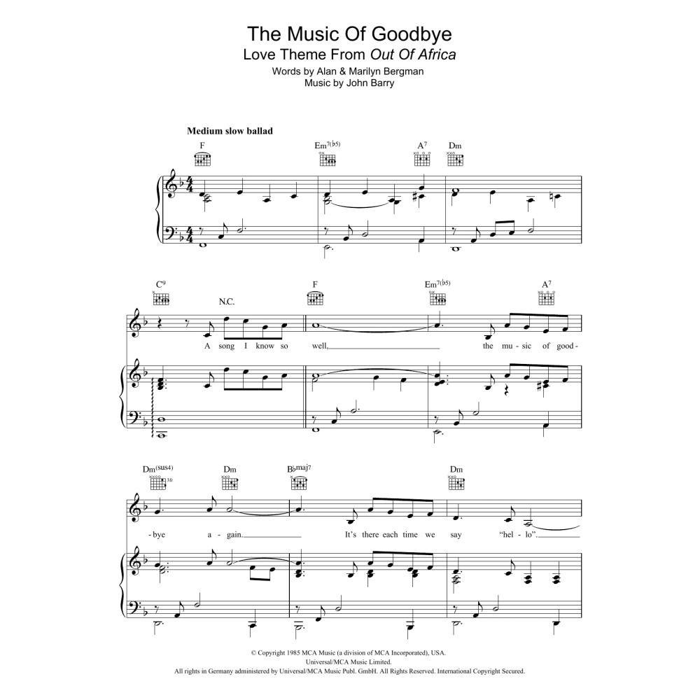 The Music Of Goodbye