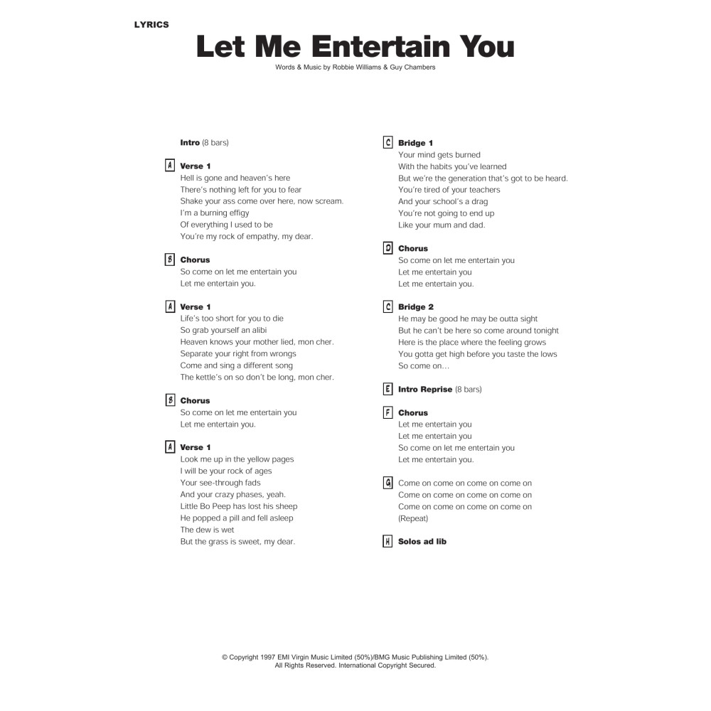 Let Me Entertain You