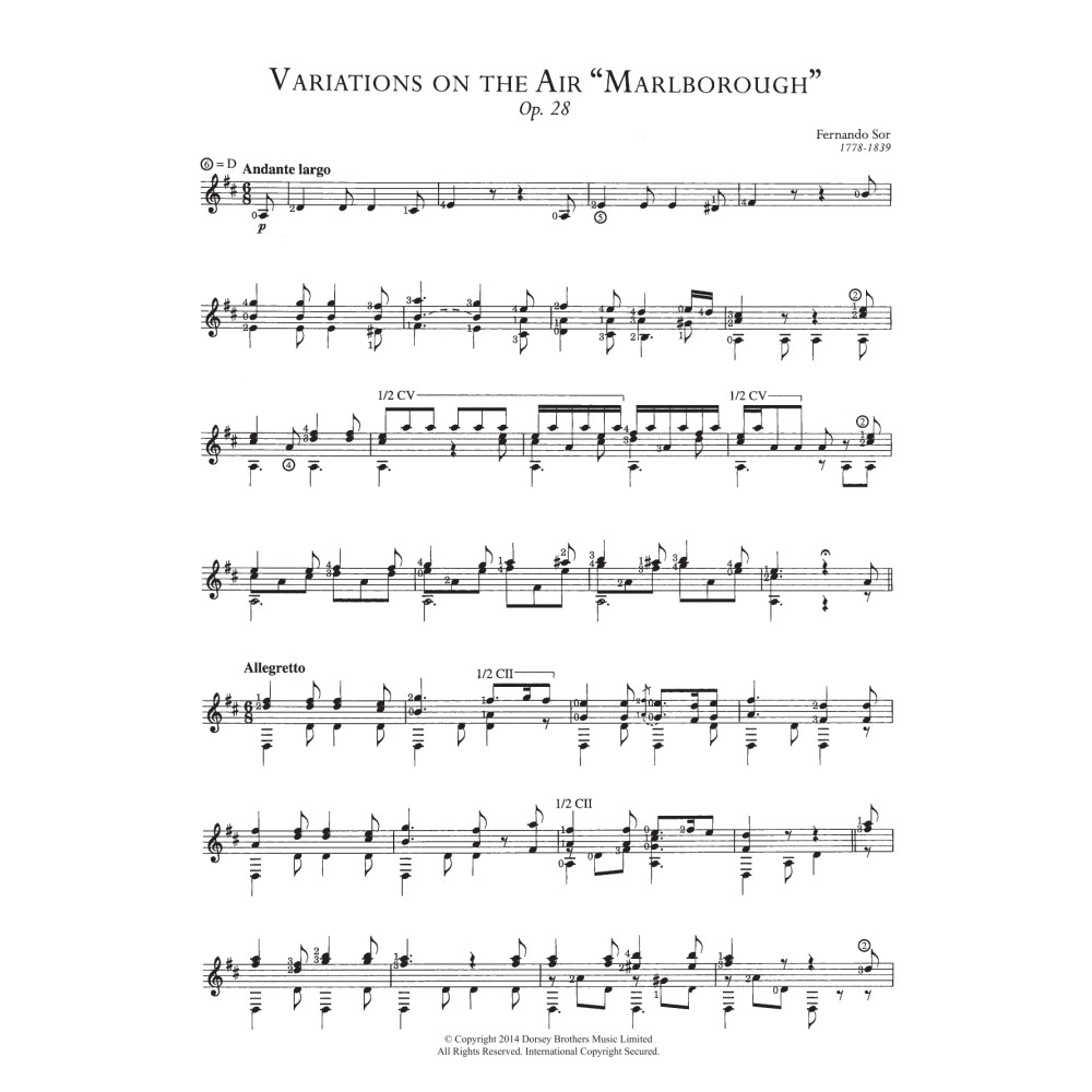 Variations On The Air 'Marlborough', Op.28