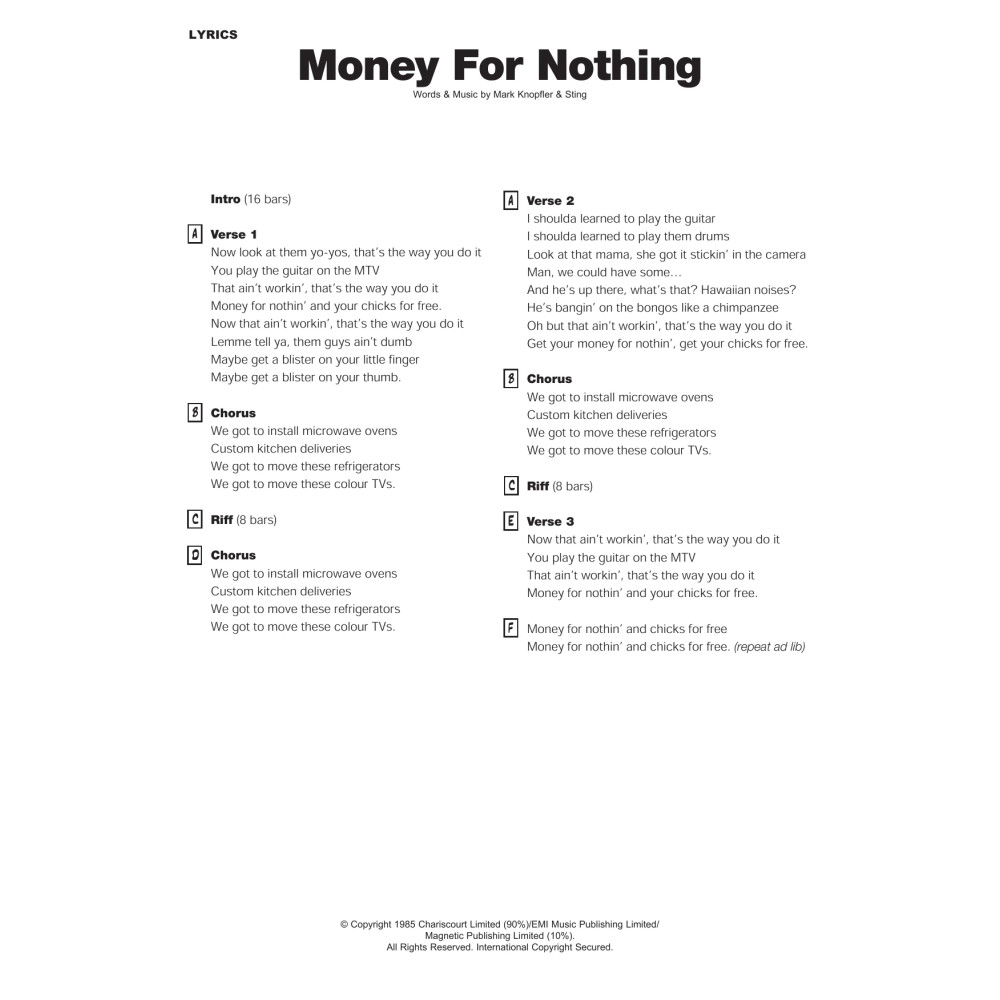 Money For Nothing