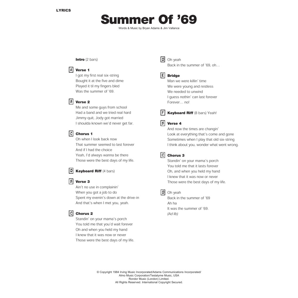 Summer Of '69