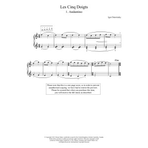 Andantino (No. 1 From Les Cinq Doigts)