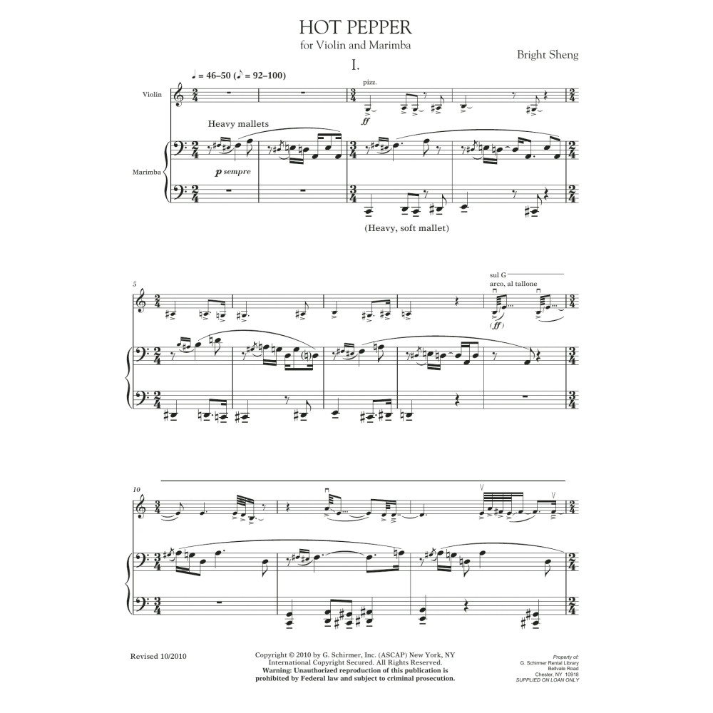 Hot Pepper (for Violin and Marimba)