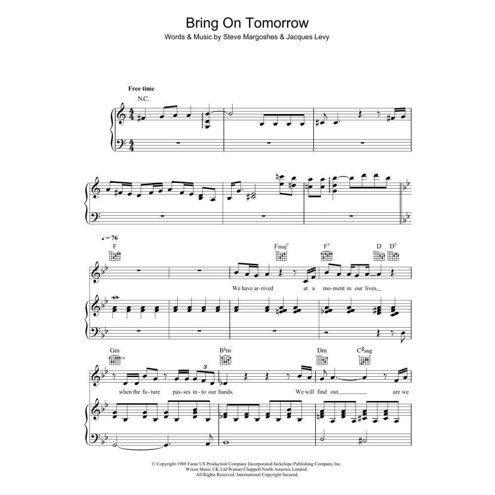Bring On Tomorrow (from 'Fame')