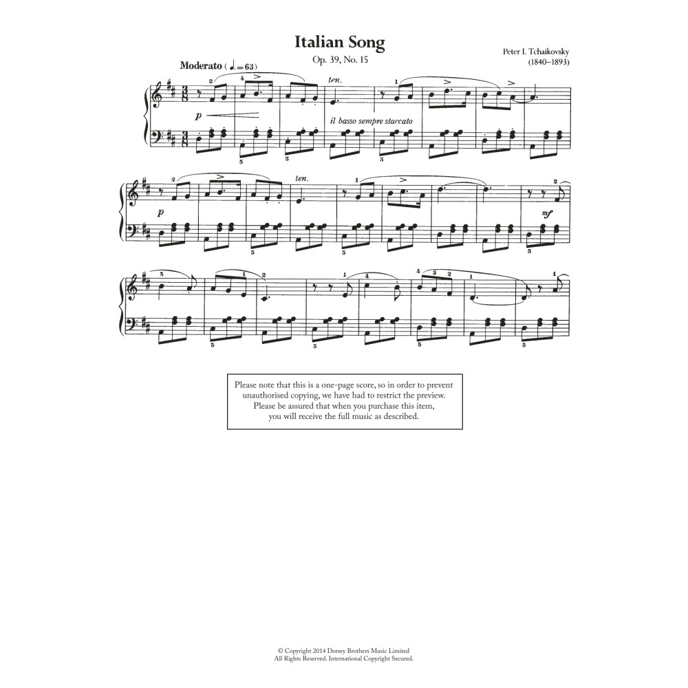 Italian Song, Op.39 No.15