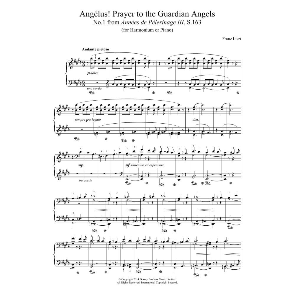 Annees De Pelerinage III, No.1: Angelus! Prayer To The Guardian Angels