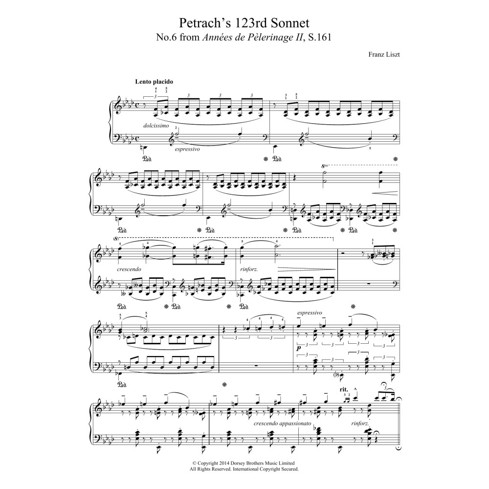 Annees De Pelerinage II, No.6: Petrarch's 123rd Sonnet