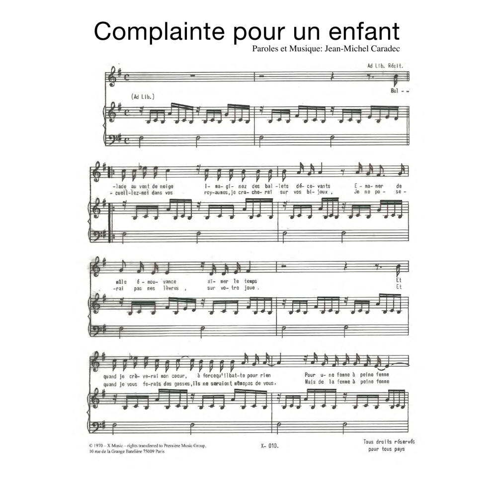 Complainte Pour Un Enfant