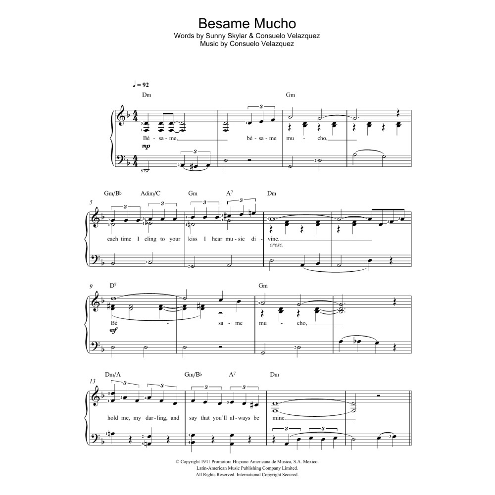 Besame Mucho (Kiss Me Much)