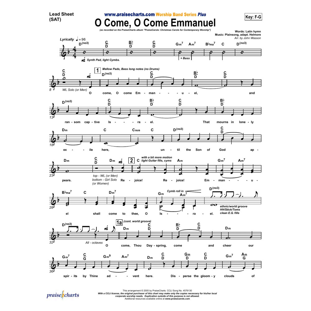 O Come O Come Emmanuel - Orchestration