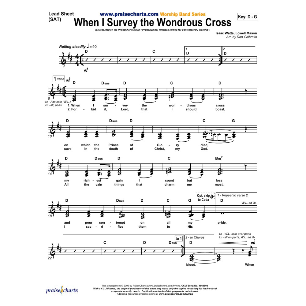 When I Survey the Wondrous Cross - Orchestration