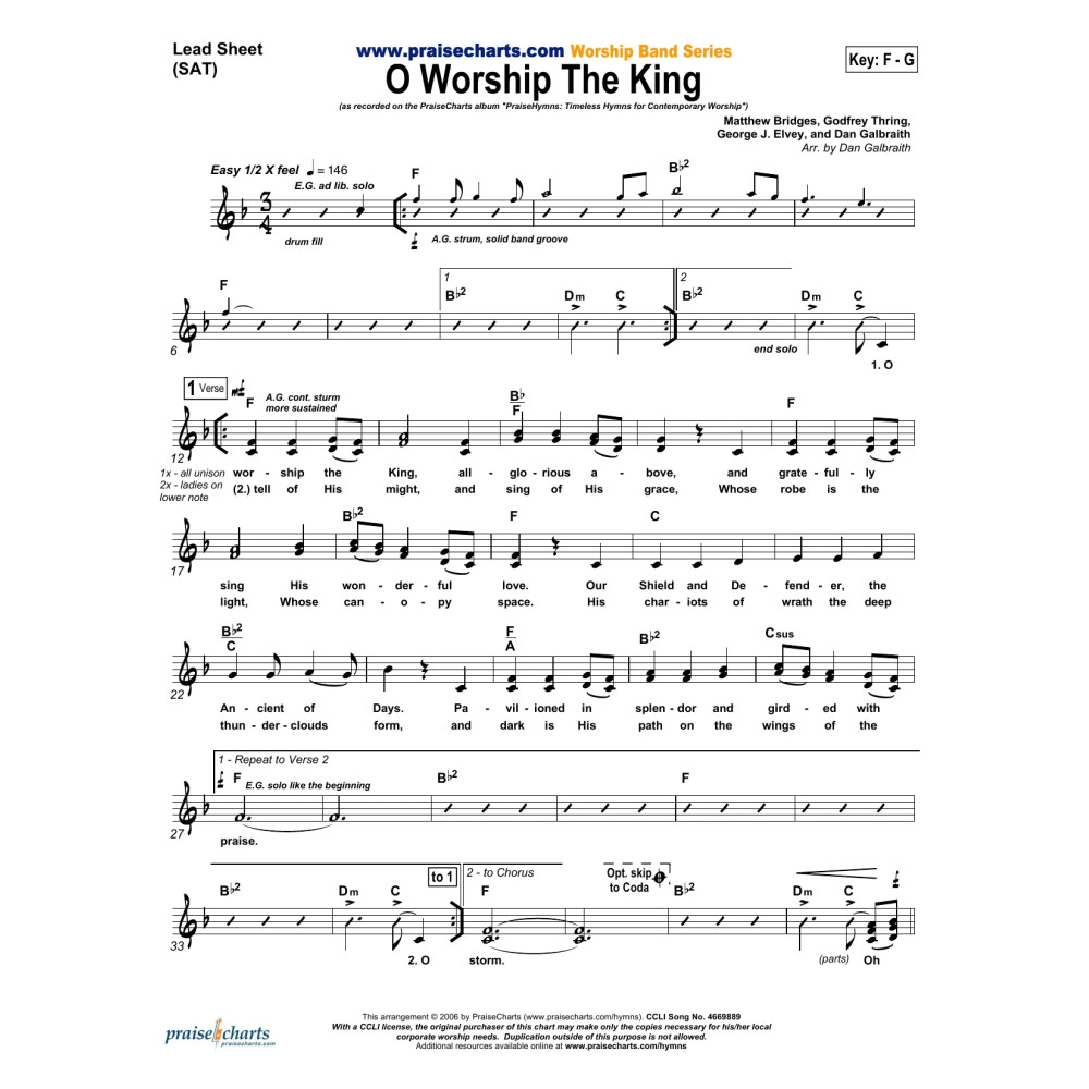O Worship the King - Orchestration