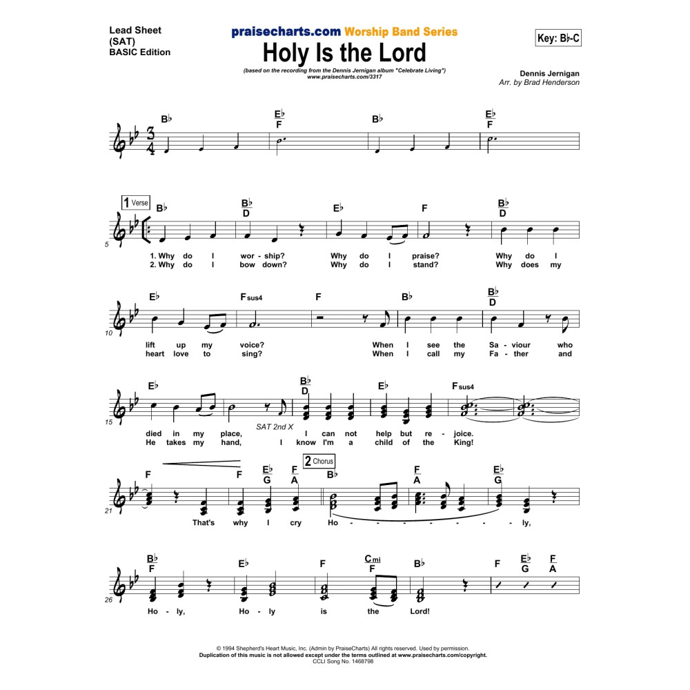Holy Is the Lord - Orchestration
