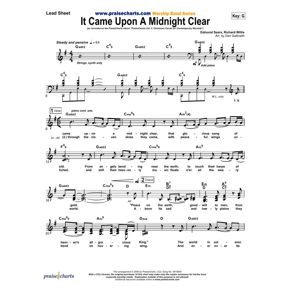 It Came upon a Midnight Clear - Orchestration