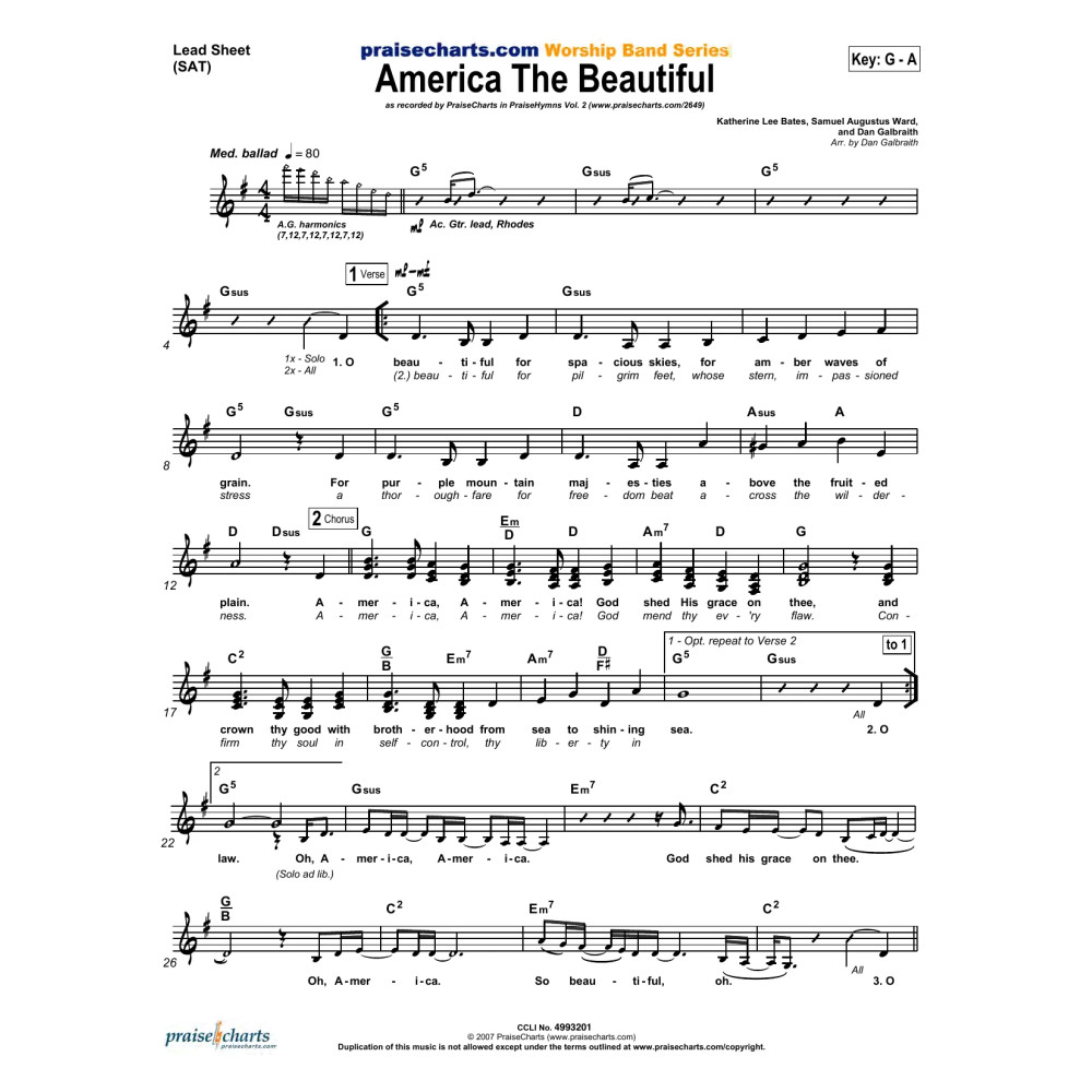 America the Beautiful - Orchestration