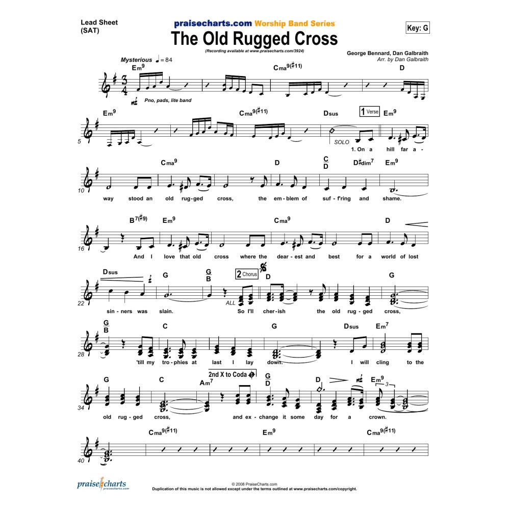 The Old Rugged Cross - Orchestration
