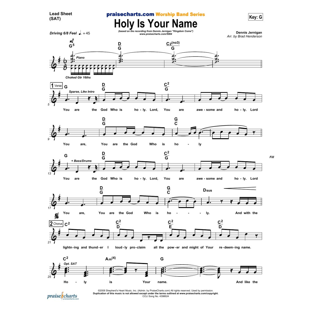 Holy Is Your Name - Orchestration