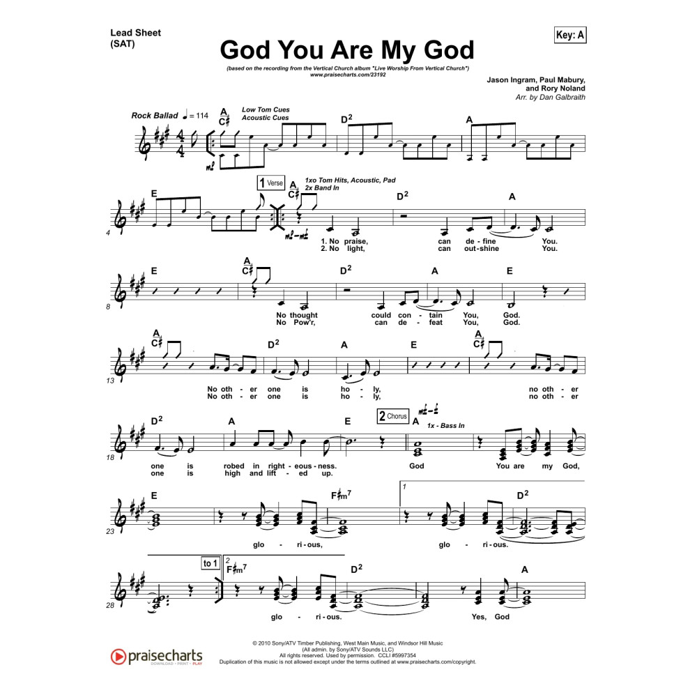 God You Are My God - Orchestration