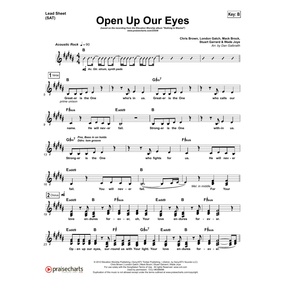 Open Up Our Eyes - Orchestration