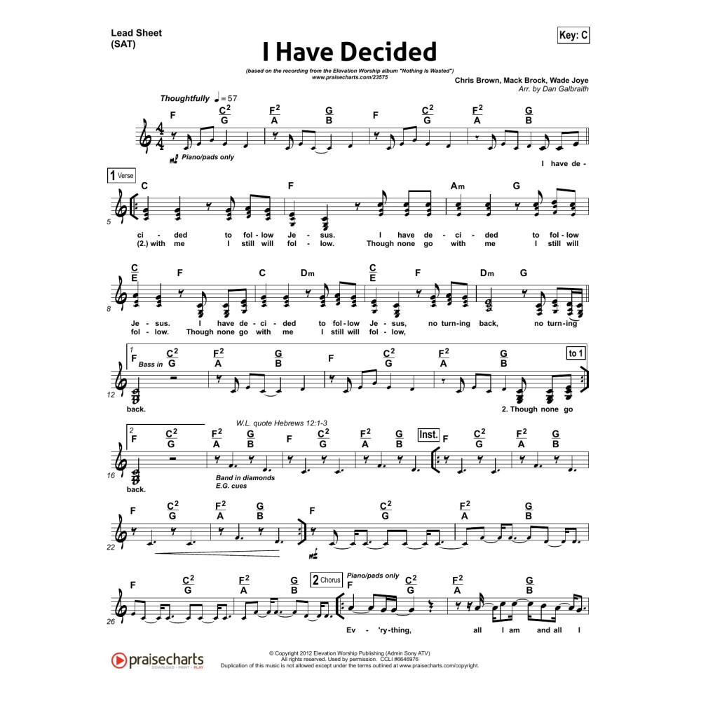 I Have Decided - Orchestration