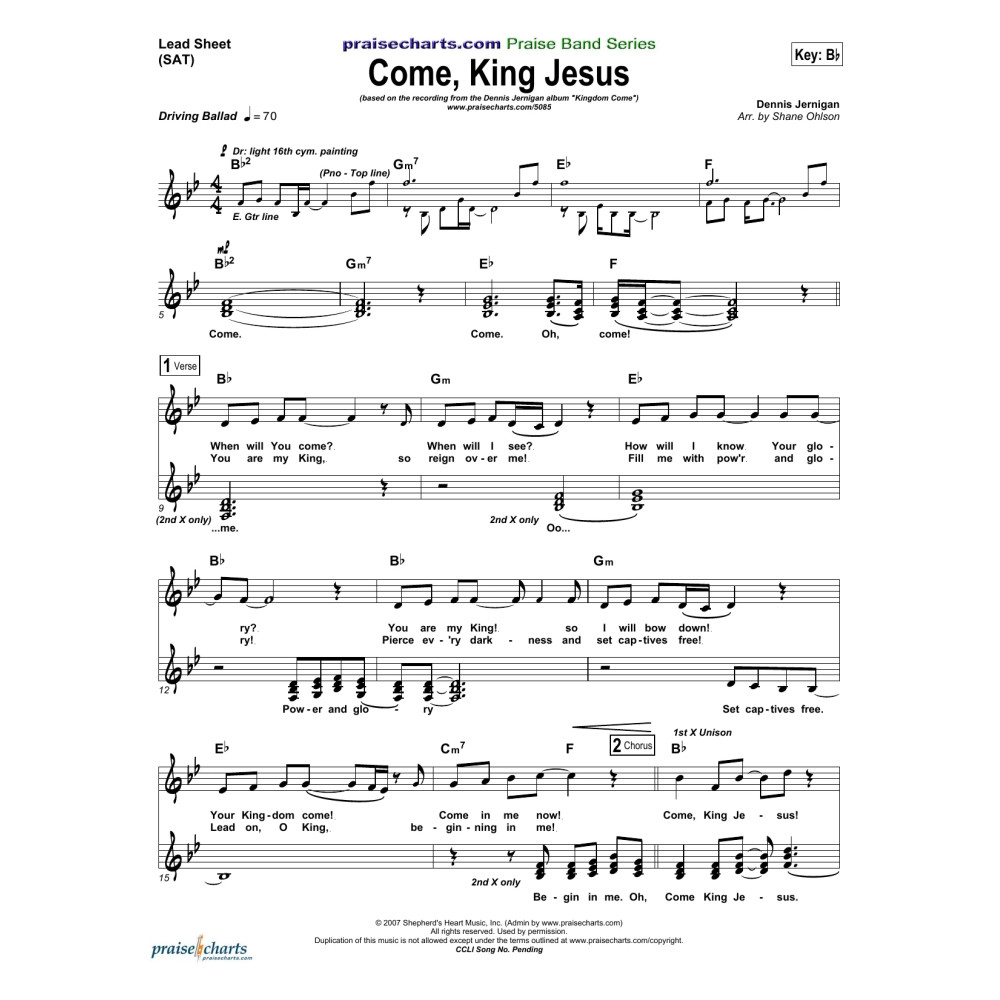 Come King Jesus - Orchestration