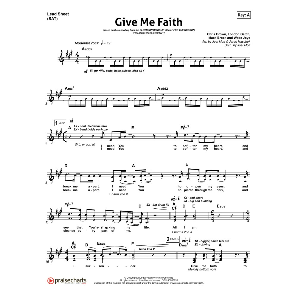 Give Me Faith - Orchestration