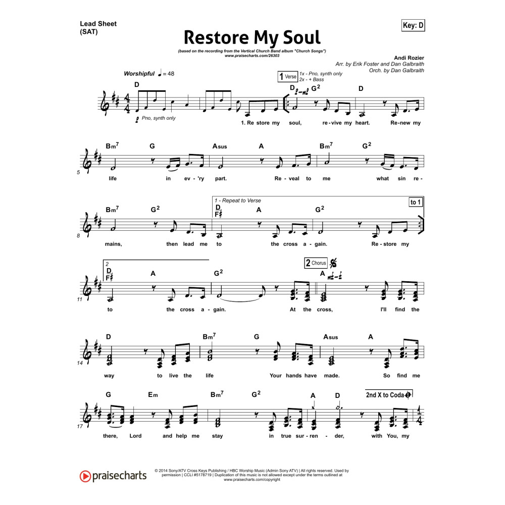 Restore My Soul - Orchestration