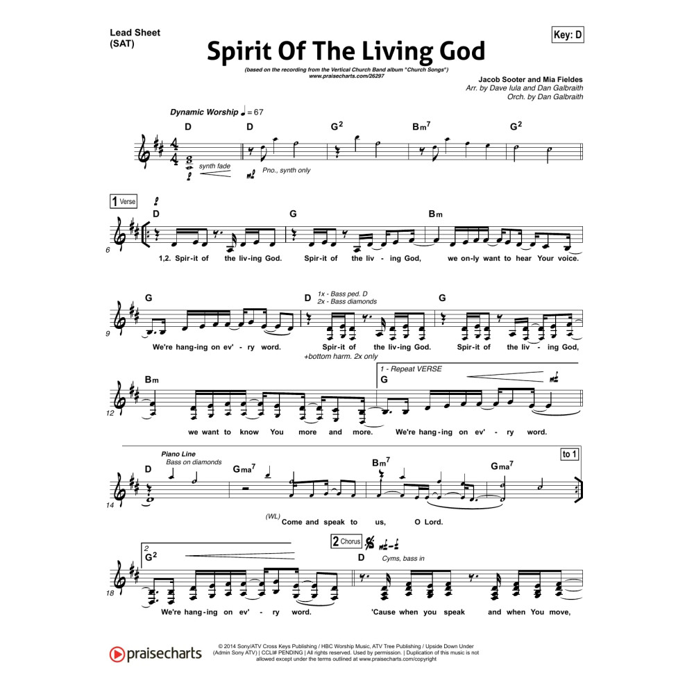 Spirit of the Living God - Orchestration