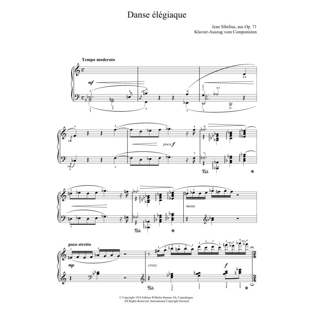 Danse Elegiaque (From Scaramouche, Op.71)