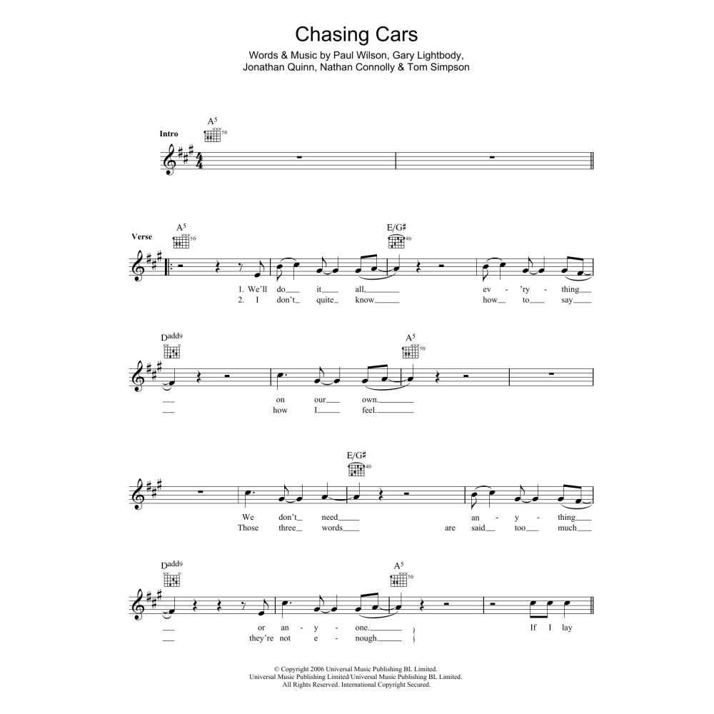 Chasing Cars