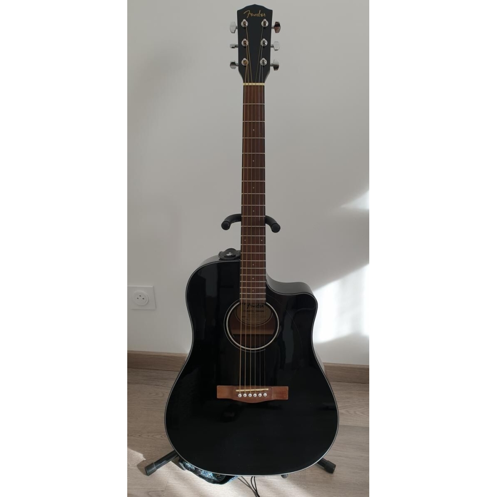 Fender cutaway dreadnought electro-acoustic guitar.