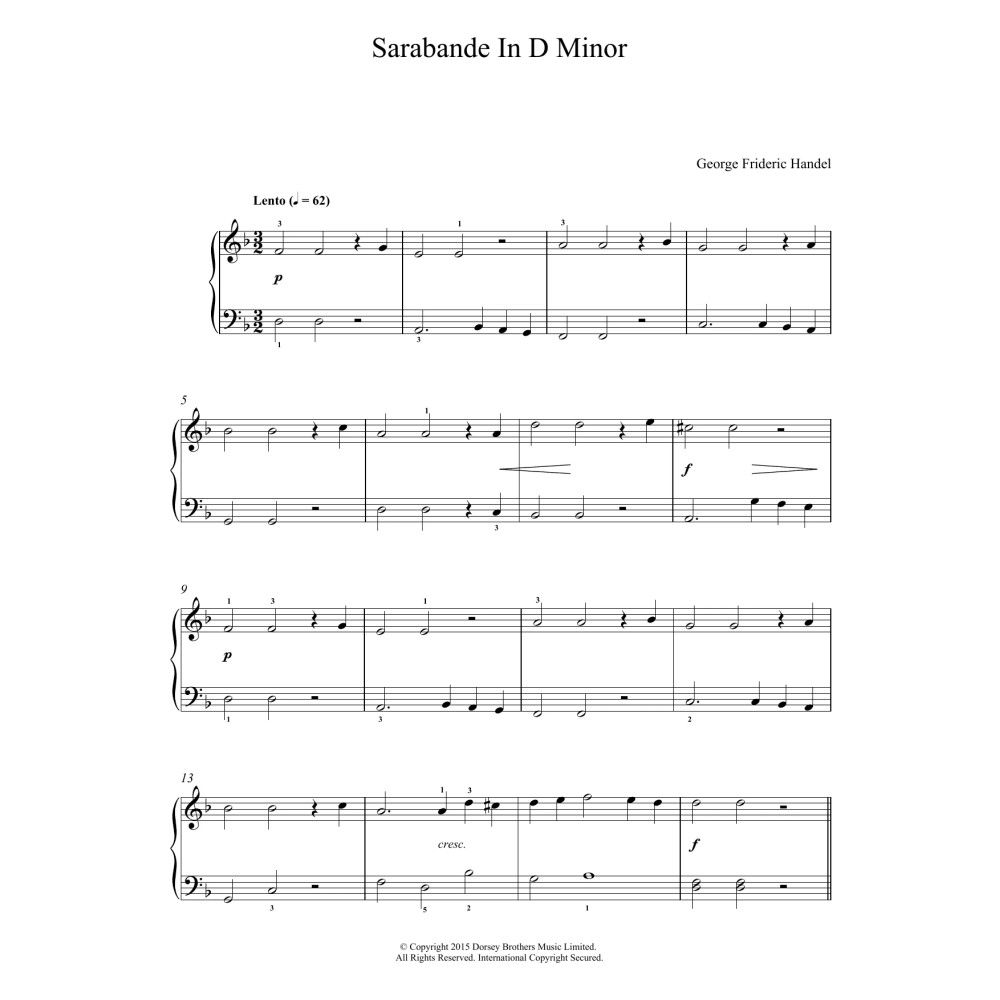 Sarabande (from Harpsichord Suite in D Minor)