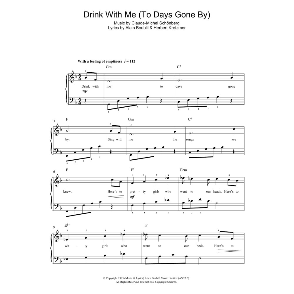 Drink With Me (To Days Gone By) (from Les Miserables)