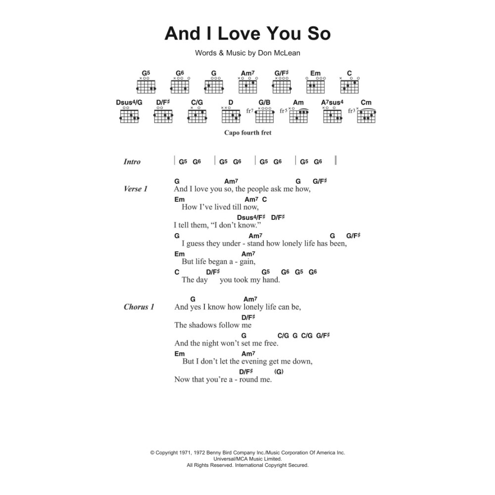 And I Love You So