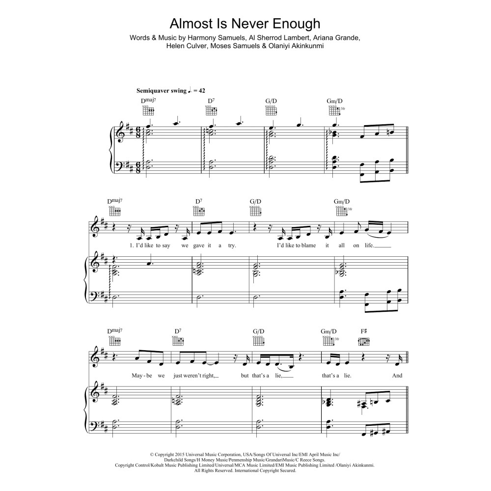 Almost Is Never Enough (featuring Nathan Sykes)