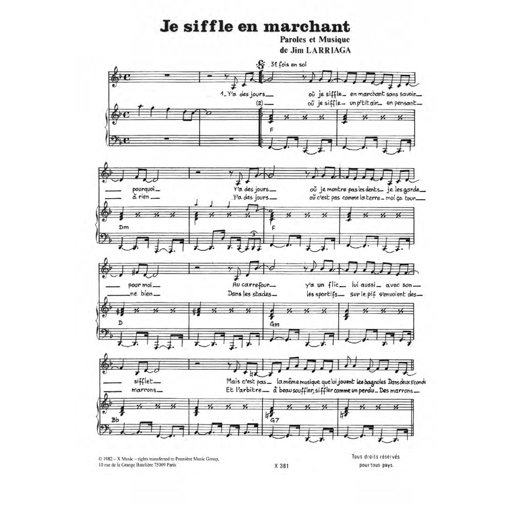 Je Siffle En Marchant