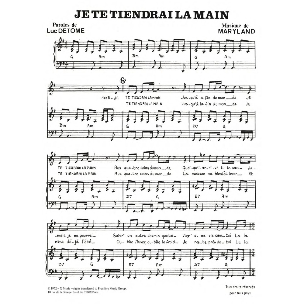 Je Te Tiendrai La Main