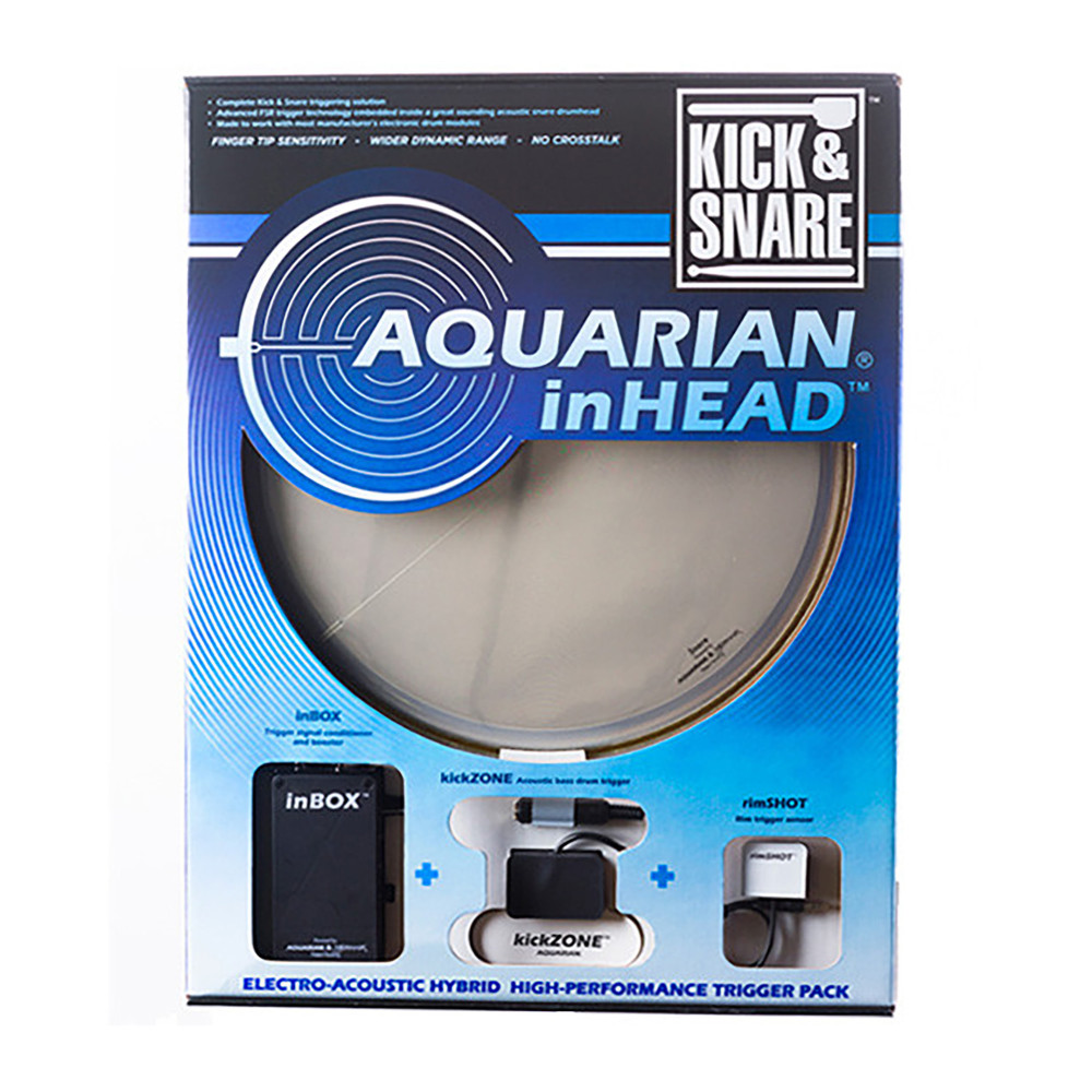 Aquarian Pack Kick & Snare InHead 14" – Pack capteurs + peau hybride