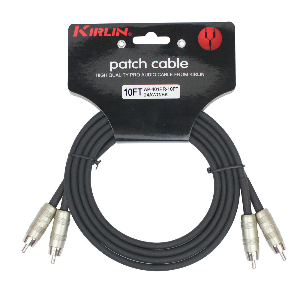 Cable Patch Kirlin 2xrca-2xrca 3m Noir