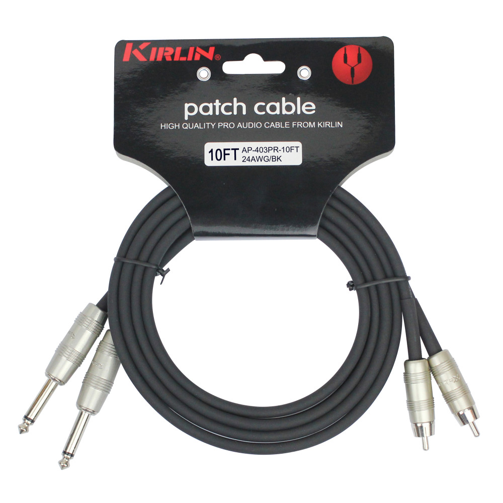Cable Patch Kirlin 2xrca-2xjack 3m Noir